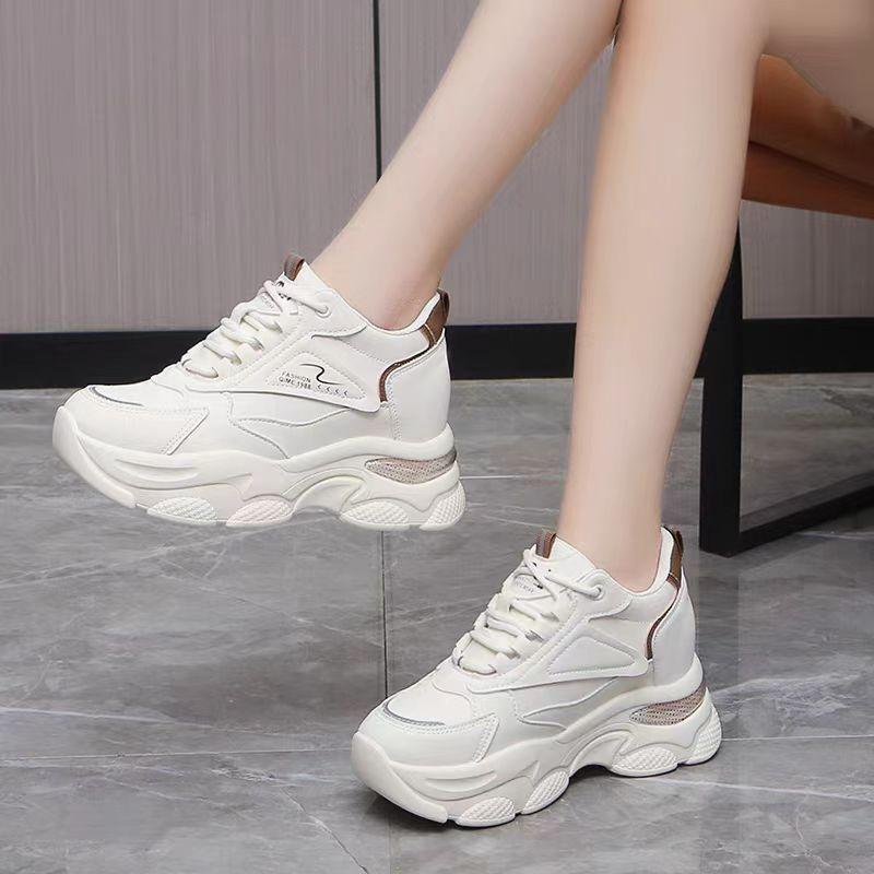 Dad shoes women's 2025 new spring and autumn thick soles increase in height, small man lightweight casual little white shoes sports shoes children