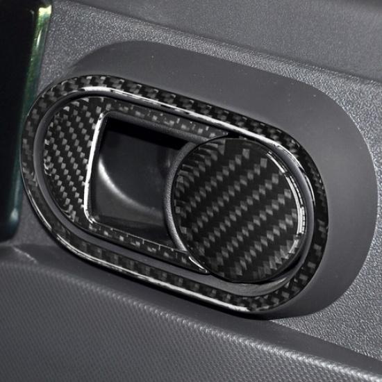 6Pcs For Jeep Wrangler 2007-10 Carbon Fiber Interior Rear Door Handle Cover Trim