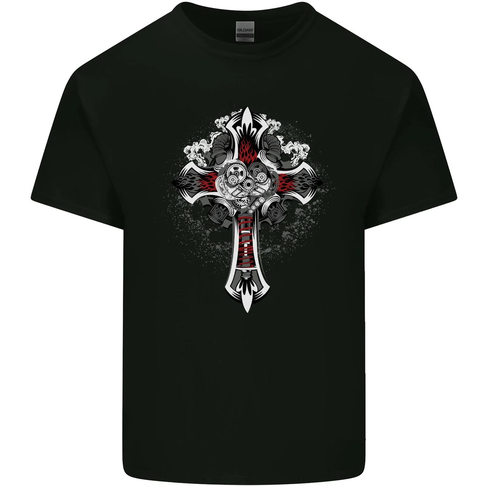 Steampunk Cross Gothic Heavy Metal Biker Kids T-Shirt Childrens 3XL