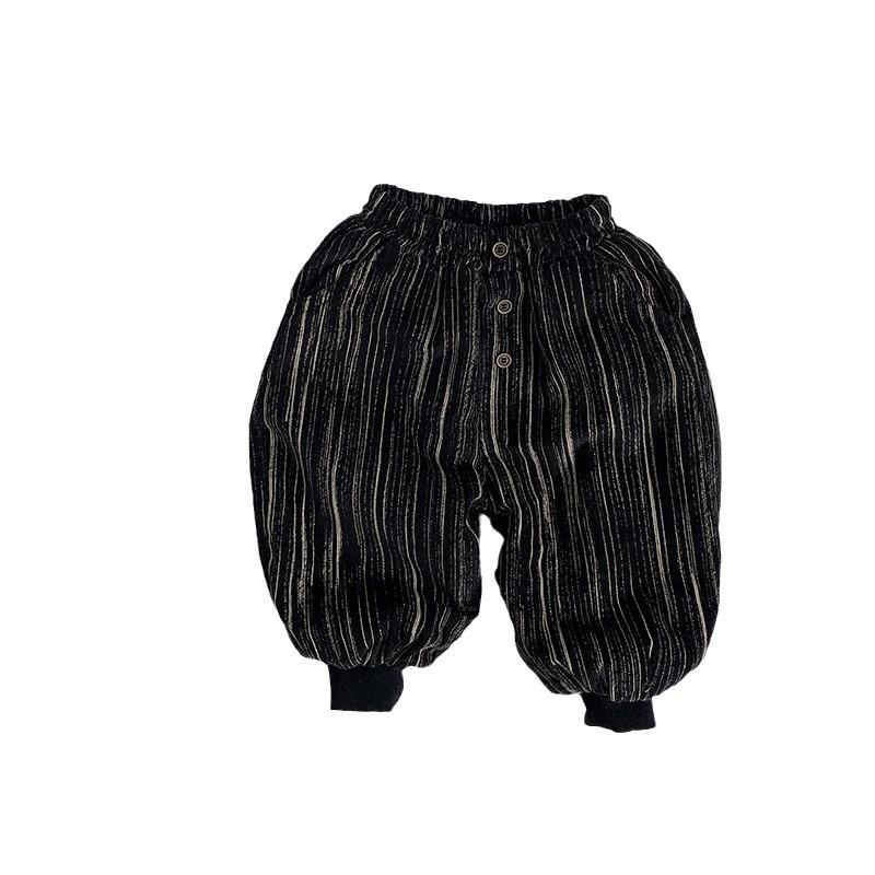 Kids Corduroy Fleece Lined Thickened Warm Casual Winter Pants For Boys And Girls