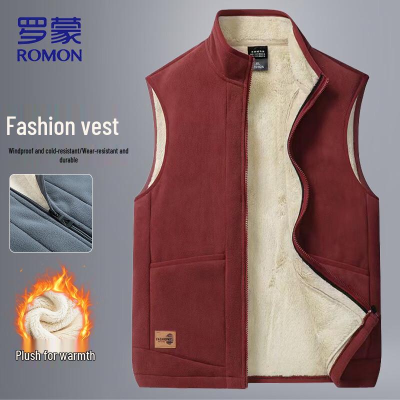 ROMON Men s Winter Stand Collar Fleece-Lined Padded Vest 4XL