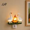 Party Atmosphere Lamp Goose Campfire Night Light 3D Small Electric Faux Flame