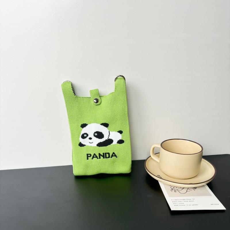 

Panda mobile phone bag cute knitted bag high sense personality versatile dopamine shoulder messenger bag dopamine wind 13*21