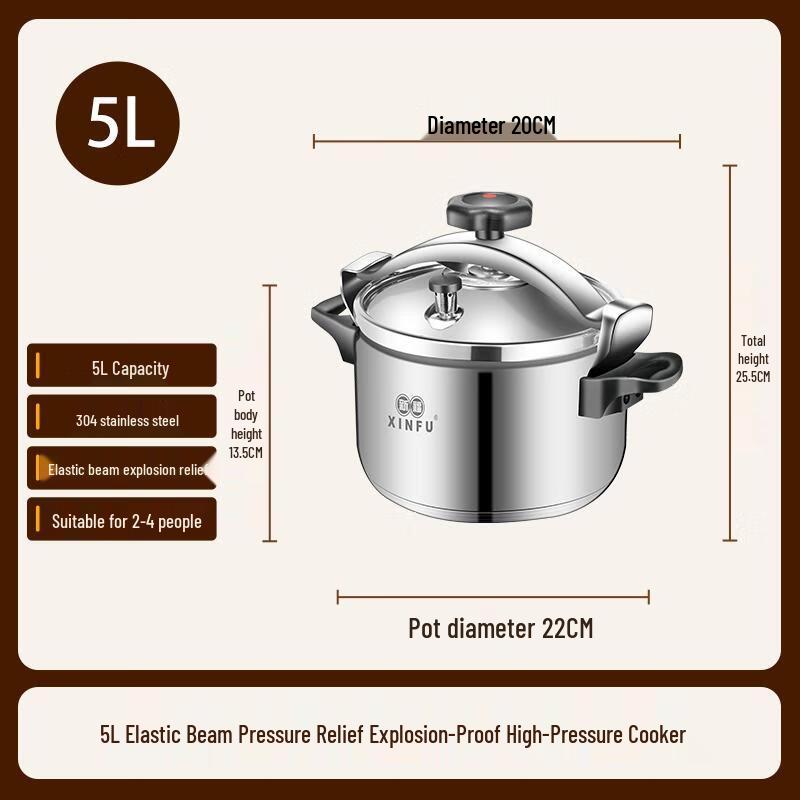 XINFU 304 Stainless Steel Pressure Cooker