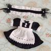 rakulifey Obitsu 11 Maid Outfit with Hair Accessory for 11cm Obitsu 4 Colors Dress, Dolls, (Black)