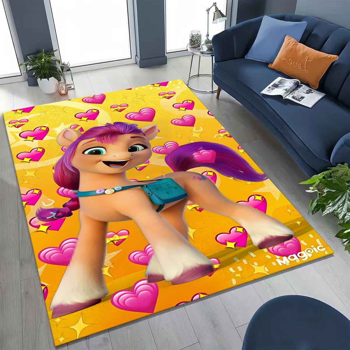 

Новый мультяшный коврик My Little Pony с единорогом для спальни, гостиной, дивана, домашний придверный коврик для декора, большой детский нескользящий напольный коврик, подарок 40x60cm( 15x23in )