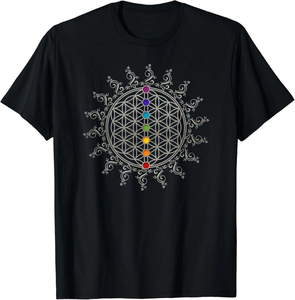 Men's and Women's T-shirts NEW Flower of Life, Chakra, Sacred Geometry, Spirituality, Yoga T-Shirt S-3XL
