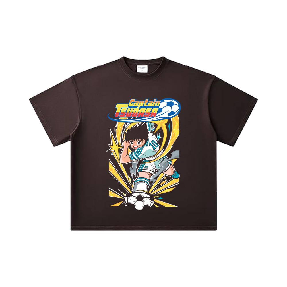 260 GSM Double Yarn 32 Count 100% Cotton Captain Tsubasa V1 Print Unisex Heavy Cotton T Shirt
