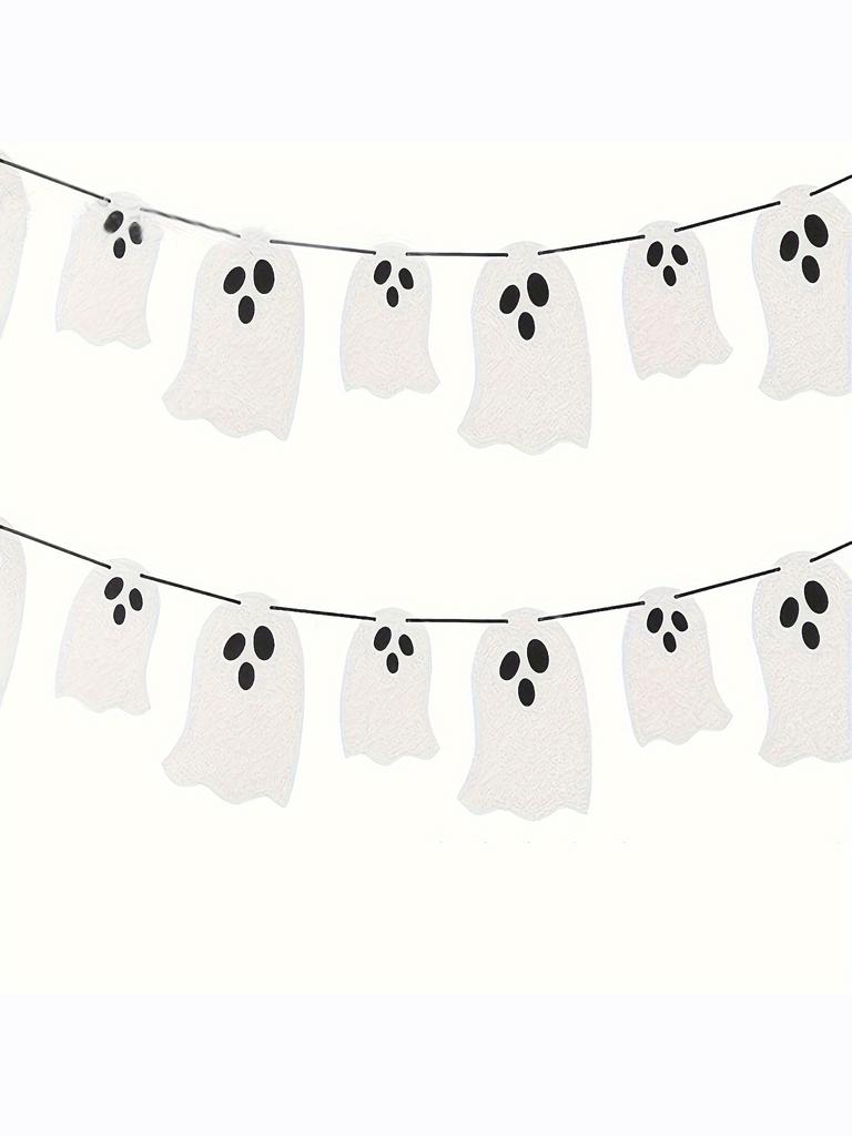 1 set-Drapeau Fantôme d'Halloween - décoration de maison hantée, adapté pour la décoration de maison d'Halloween lors de fêtes et d'événements