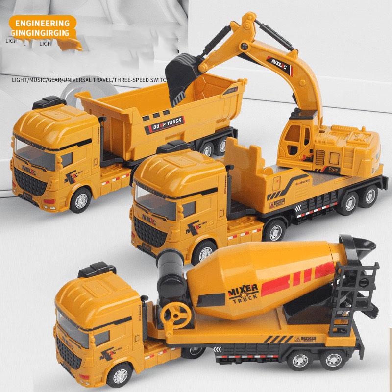 1PCS Truck 1:50 Simulated Alloy Engineering Dump Truck Model Excavator Mixer Toys Children's Engineering Truck Gift Holiday Gift