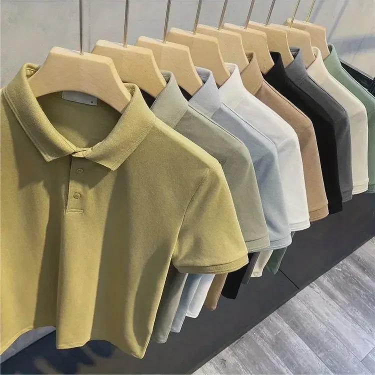 Modilan 2023 Men's Slim Fit Polo: New Solid Color with Lapel Beads, Short Sleeve, Korean Style Trend