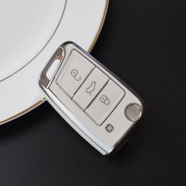 Fashion TPU Car Key Case Full Cover Fob for VW Volkswagen Golf 7 MK7 Tiquan MK2 for SEAT Ateca Leon FR 2 Lbiza for Skoda Octavia