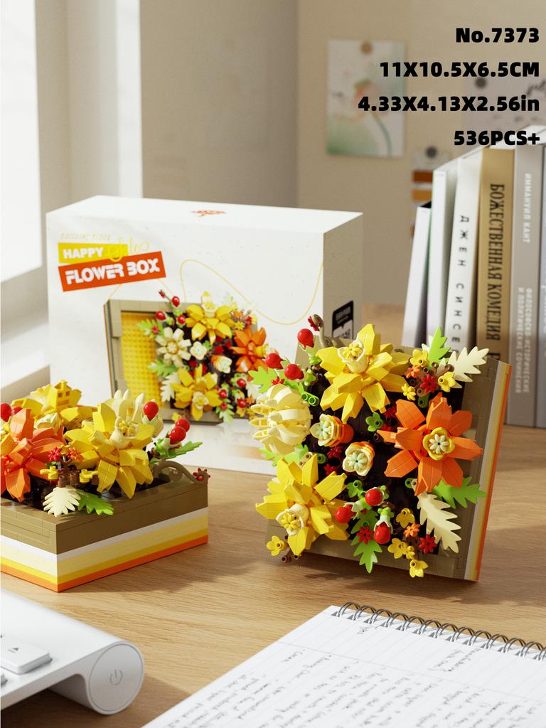 5 verschiedene Arten von Blumenkasten-Bausteinen, Spielzeug für immerblühende Blumen, DIY-Schreibtischdekoration, Geburtstagsgeschenk, Festtagsgeschenk