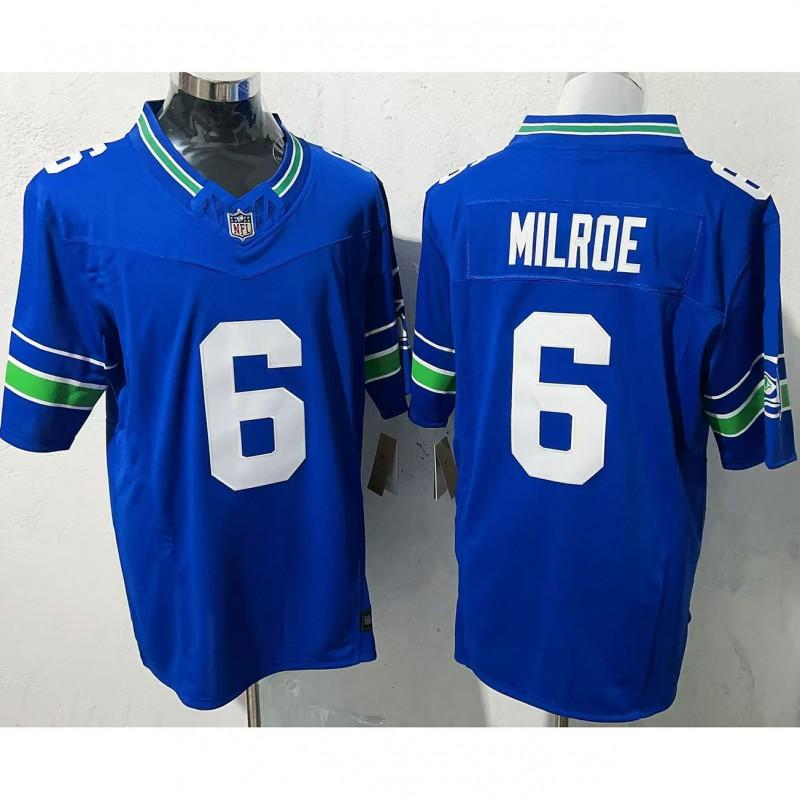 NFL Seattle Seahawks Vintage Style Football Jersey Short Sleeve Embroidered Team Apparel Men