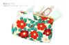 WaKOMONO Komono Kobo Uni Textile Made in Japan Futakoshi Chirimen Japanese Pattern Trapezoid Cosmetic Pouch Plum Free Size (N0111-1) [Modern - Pink]