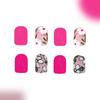 Square Press On Nail Flower Fake Nail Glues On Nail Artificial Acrylic Nail 12 Size 48pcs Stick On Nail for Women Girls