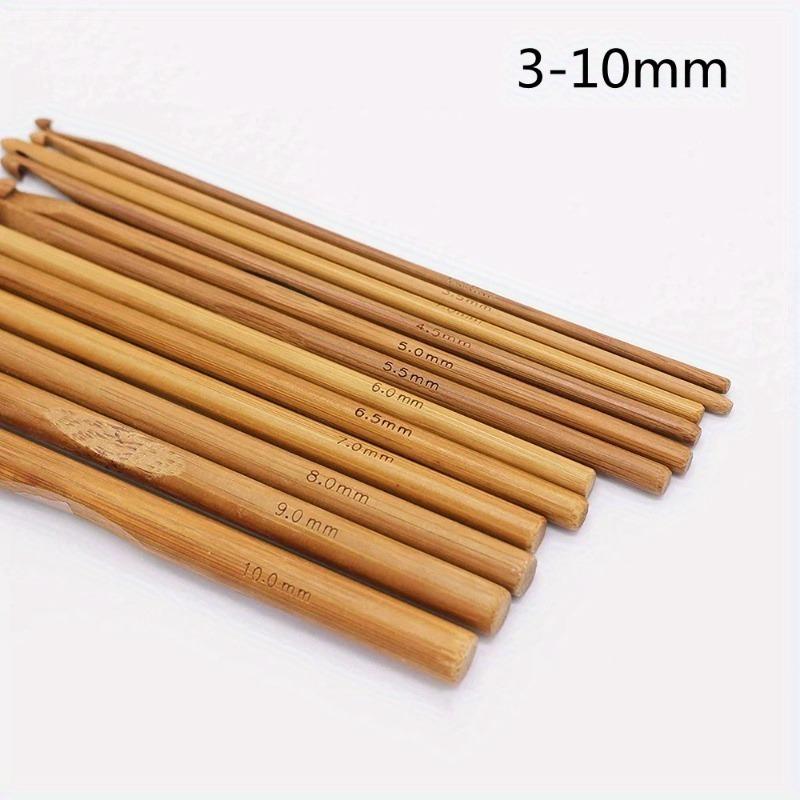 12pcs/set 3-10mm Bamboo Handle Crochet Hook Knit Craft Knitting Needle Weave Yarn for Handcrafted Weave Yarn Craft