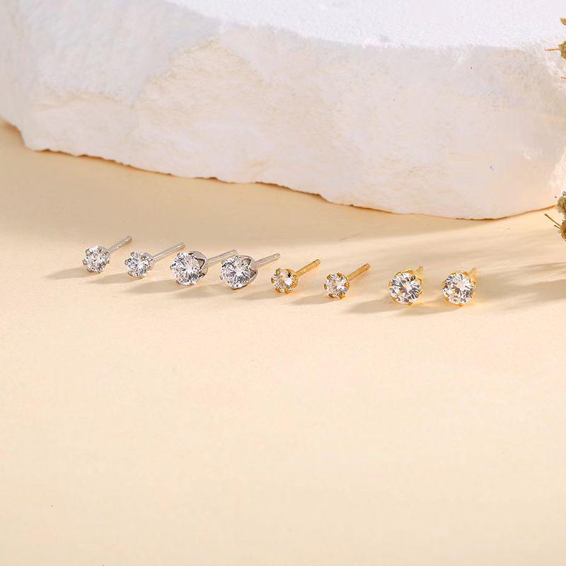 Beixi Sterling Silver S925 Diamond Stud Earrings - Simple, Fashionable, Exquisite, Low-Key Style 925 Sterling Silver