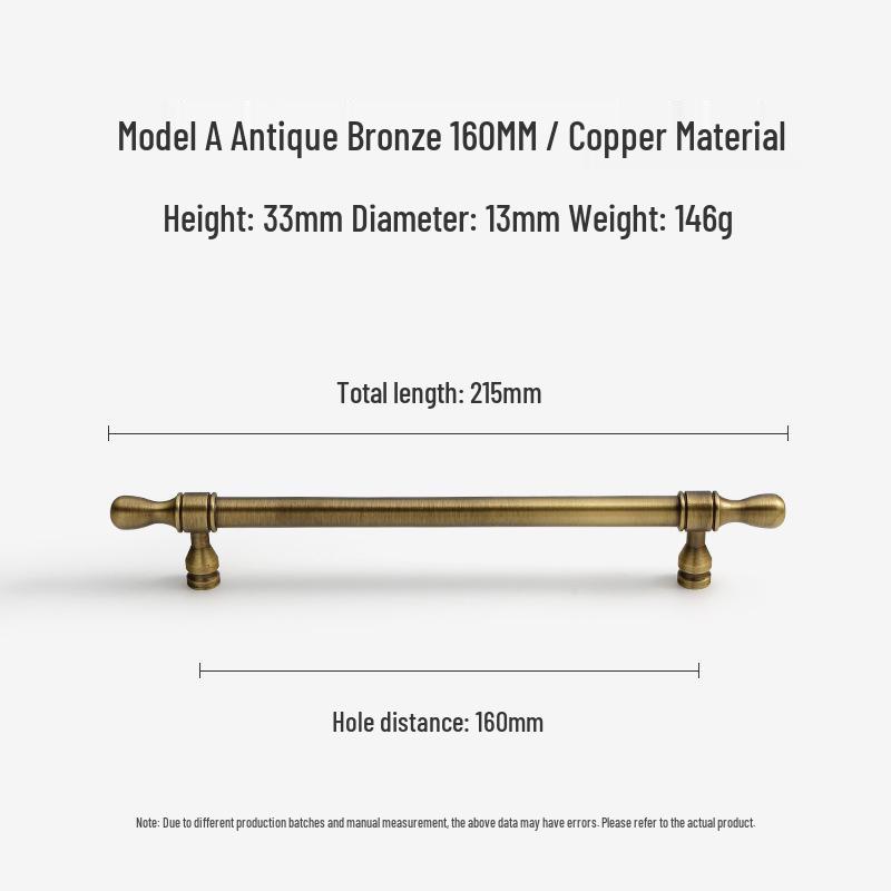 Bronze Brass Pull Handle: New Chinese Style Cabinet, Wardrobe & Drawer Retro Door Handle
