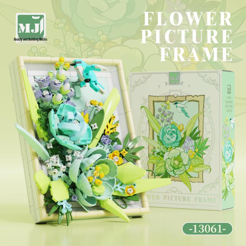 

Красота и Цветение: Фоторамка из строительных блоков «Язык цветов» - Креативное украшение букета для свадеб и подарков на День святого Валентина