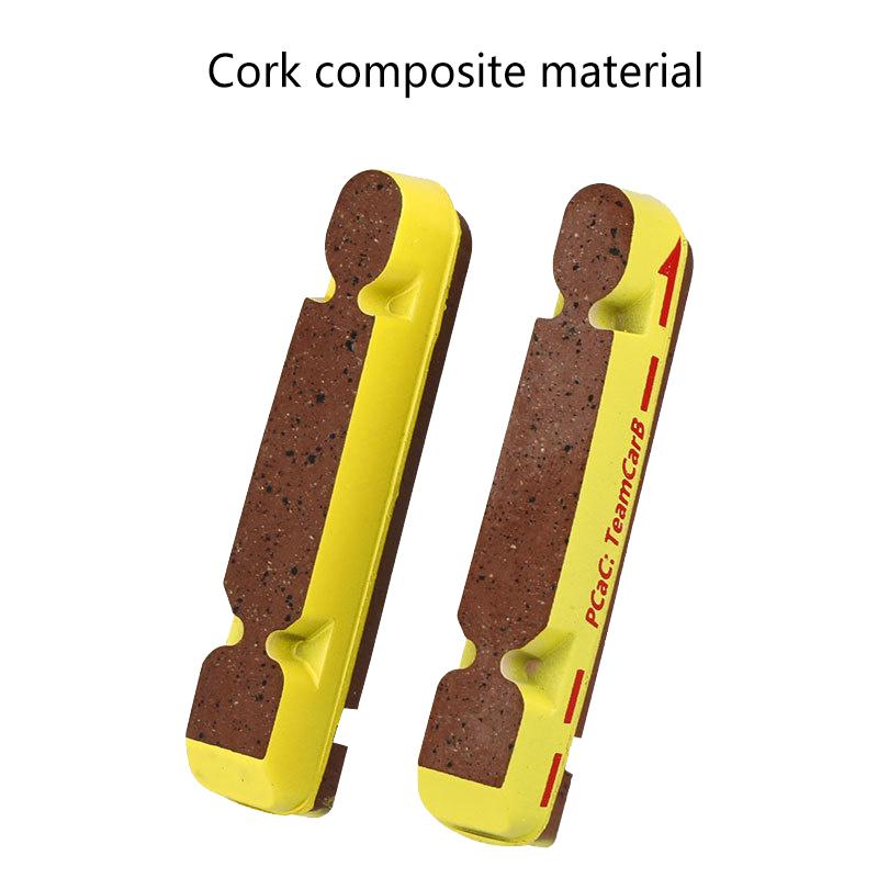 1Pair Carbon Brake Pads V-Brake C-Brake Pads Cork Rubber Replaceable Road Folding Bicycle Brake Caliper Shoes