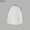 ZANZEA Women Casual Turn Down Collar Floral Print Sleeveless Vest Tops