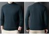 Men's Heavyweight 450g Wool Sweater: Autumn/Winter Casual Half-High Neck Knit Pullover