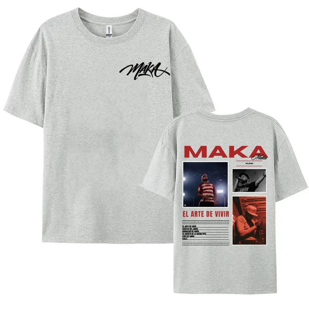 Rap Singer Maka Aura Tour 2025 Doublesided Printed Tshirt Retro Mens Womens Casual Hot Selling Tshirt