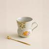 Plant Ash Ceramic Gold Osmanthus Goldfish With Spoon Personal Cup Drinking Water Guochao Chinese Style Office Lady