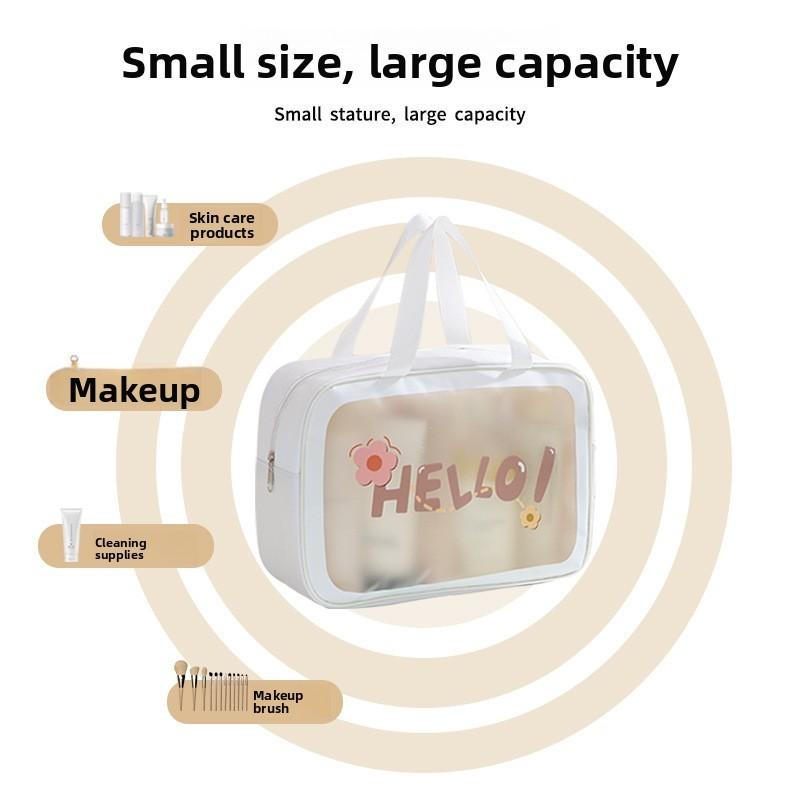 Modern Minimalist Pvc Travel Toiletry Bag With Large Capacity For Cosmetics And Accessories