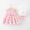 Summer Children's Dress Girl's Big Bow Dress with Hat