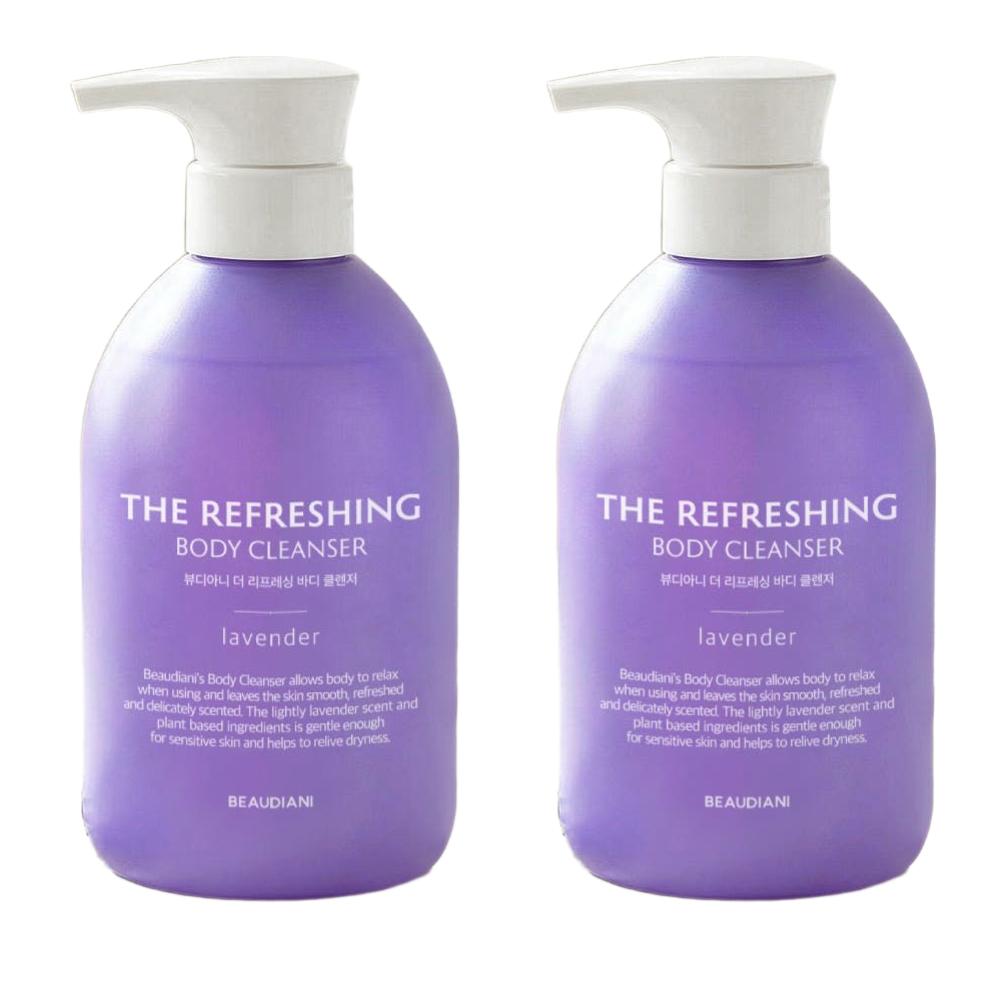 BEAUDIANI Lavender Body Wash 450ml Duo Low Irritation Sensitive Skin Body Cleanser Twin Pack Relaxing Aromatherapy Family Body Care