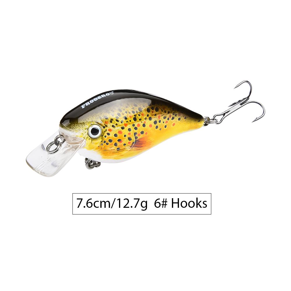 6 Colors 7.6cm 12.7g Available Artificial Bait Crank Hard Plastic Fishing Lures