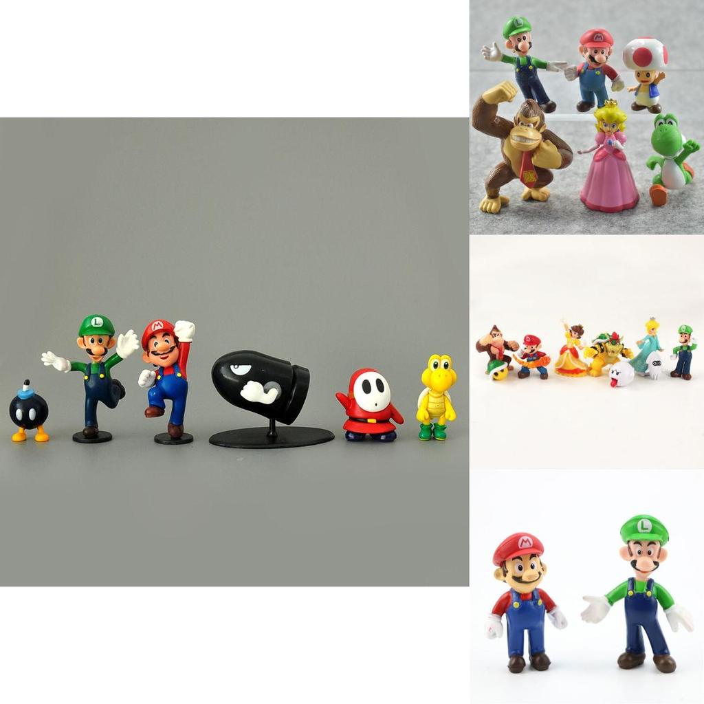 Superleuke Super Mario actiefiguurtjesset voor je verzameling en als decoratie in huis.