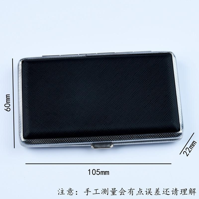 New 5.5 slim metal leather Cigarette case 20 pack portable personalized creative storage Cigarette Box Smoking Accessories