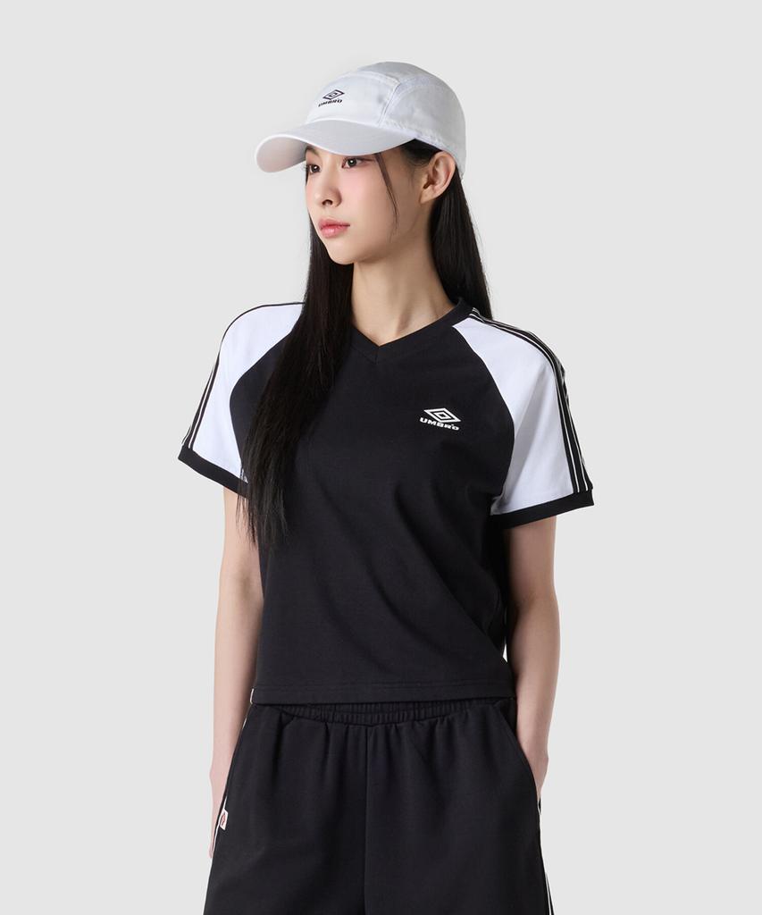 UMBRO Hbl Og Side Diamond Women'S V-Neck Short Sleeve T-Shirt Black (Uq322Crs81)