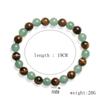 Popular Natural Stone 8mm Bead Bracelet Elastic Rope Green Dongling Tiger's Eye Stone Beaded Men's and Women's Bracelet