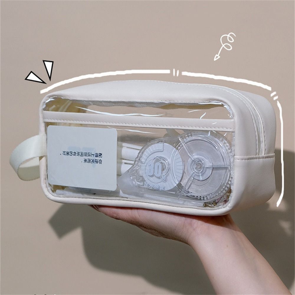 Transparent Pencil Pouch Waterproof Pencil Bag Pencil Storage Bag Stationery Holder Bag Pen Case