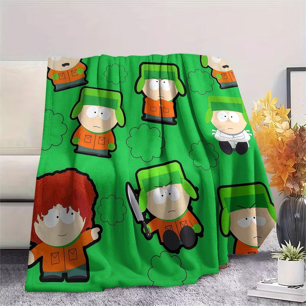 Kyle South Park Printed Flannel Blanket, soft throw for bedroom sofa, washable, fan merchandise, great gift.