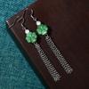 Airyuan Chinese-Inspired Jade Clover Tassel Earrings