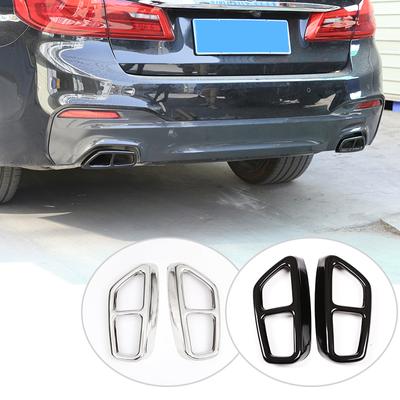 Couvercle de tuyau de silencieux d'échappement double arrière de voiture, capots de bordure, pièces extérieures en acier inoxydable pour Bmw série 5 G30 G31 2017