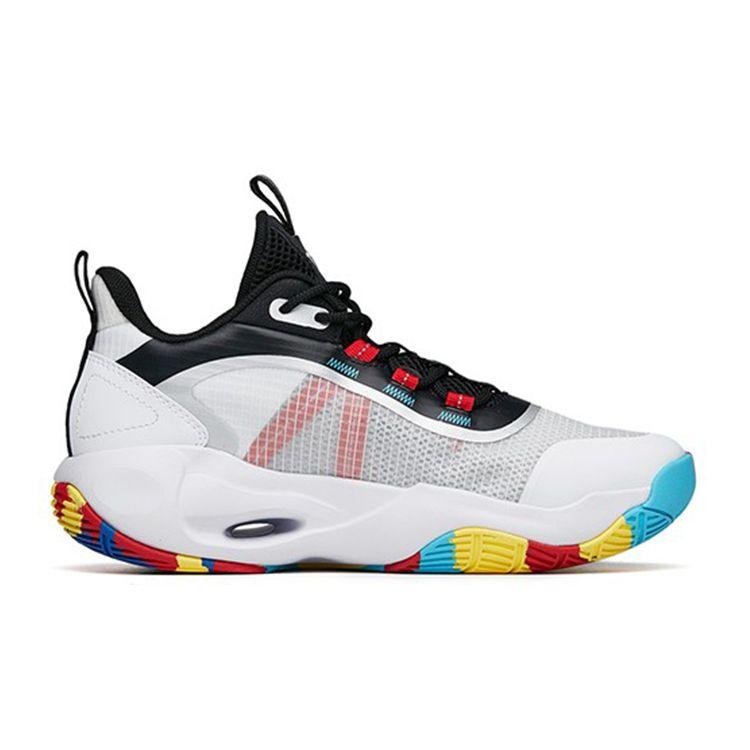 Anta Kids Basketball Shoes High Top Anti-Slip Shock Absorbing Wear-Resistant Kids sneaker White Black 312221111-1