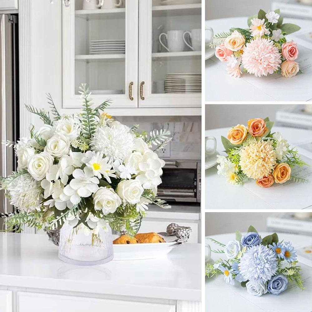 Silk Artificial Flowers Rose Artificial Bouquets for Home Decor Garden Wedding Decoration