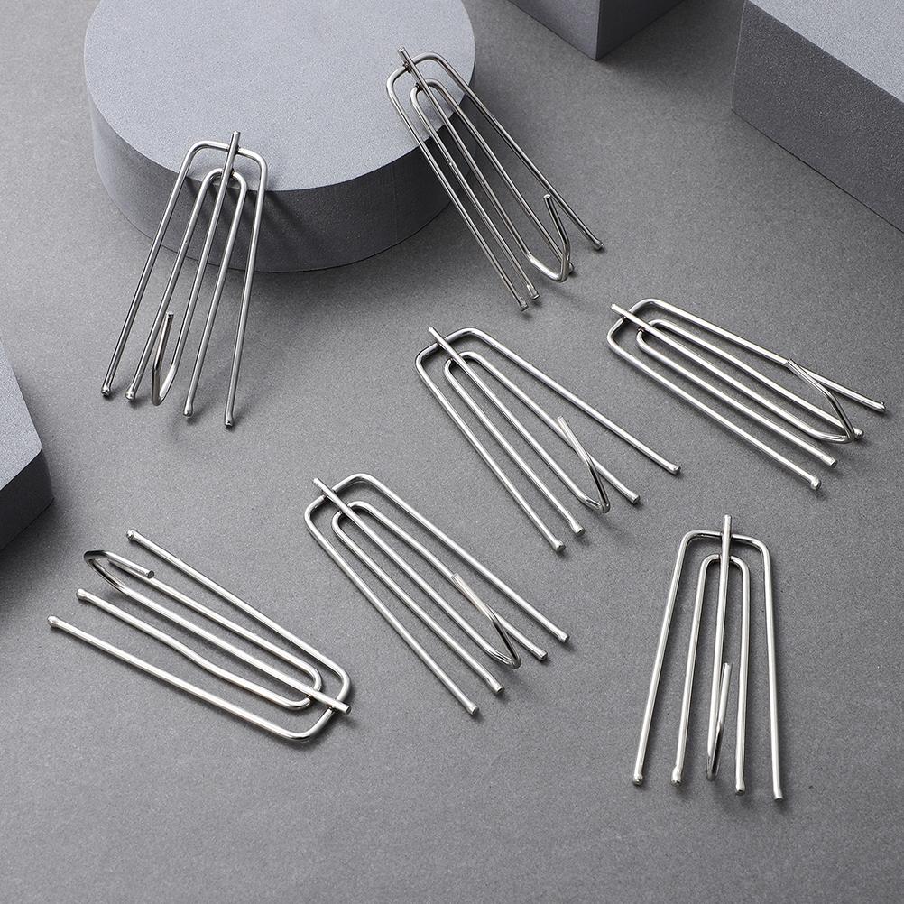 30Pcs Stainless Steel Four Prong Curtain Hooks Replacement Set Metal Drapery Hooks For Curtains Home Decorative