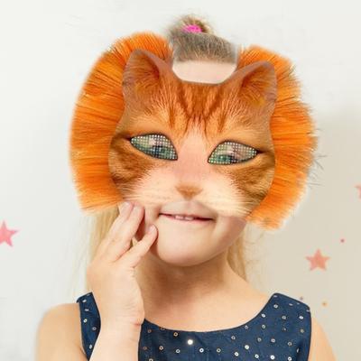 Yousheng DIY Therian Masque Kit Katze Fuchs Tiergesichtskissen mit Fell Halloween Rollenspiel-Requisite für Maskerade Karneval Cosplay Partyzubehör