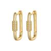 ANENJERY Geometric Oval Hoop Earrings Female Golden French Earrings