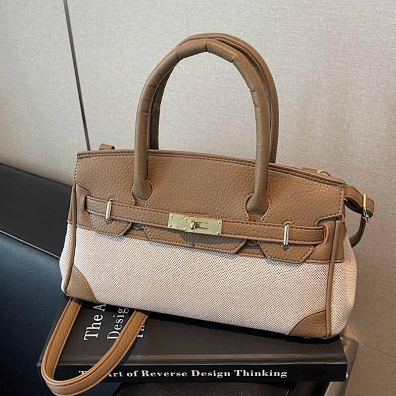 Geantă Kelly la modă și de nișă, de mână, ușoară, de lux, cu blocare a culorilor, geantă crossbody cu un singur umăr