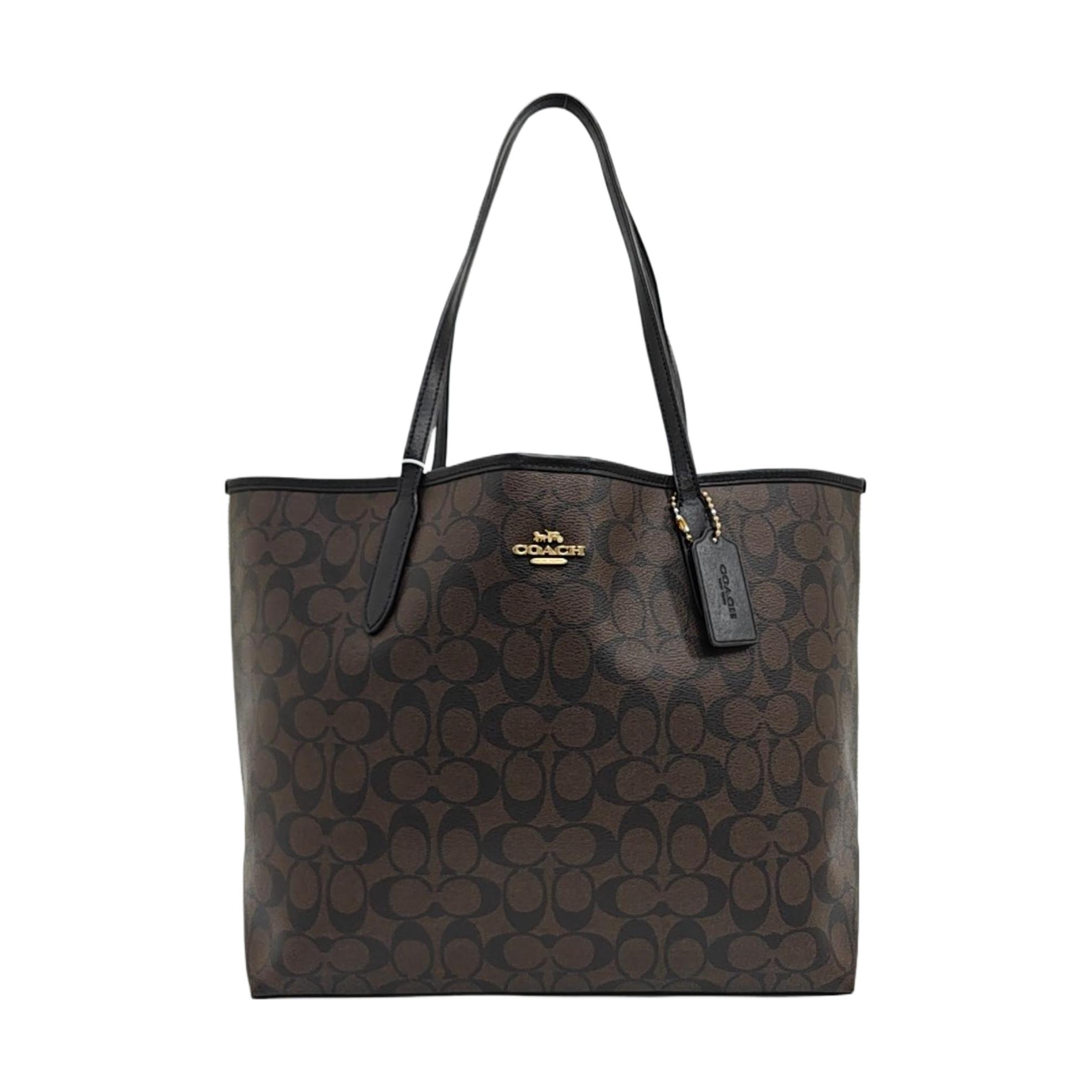 [Pre-Owned] City 33 Classic Monogram Logo Faux Leather Tote Bag - Excellent #RTF5F6 ONE SIZE
