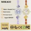 Mokaga Women's Quartz Bracelet Watch with Mother-of-Pearl, Diamonds, Bow Knot, and Waterproof Design