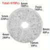 970Pcs Jewelry Earring Accessories 4/5/6/7/8/10mm Single Loop Hanging Ring Jump Ring Iron Ring Ornament Open Ring Round Ring Earring Chain Material
